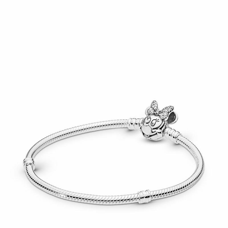 Pandora Disneyr, Shimmering Minnie Portrait Bracelet - Sterling Silver/Cubic Zirconia - Canada | SP6